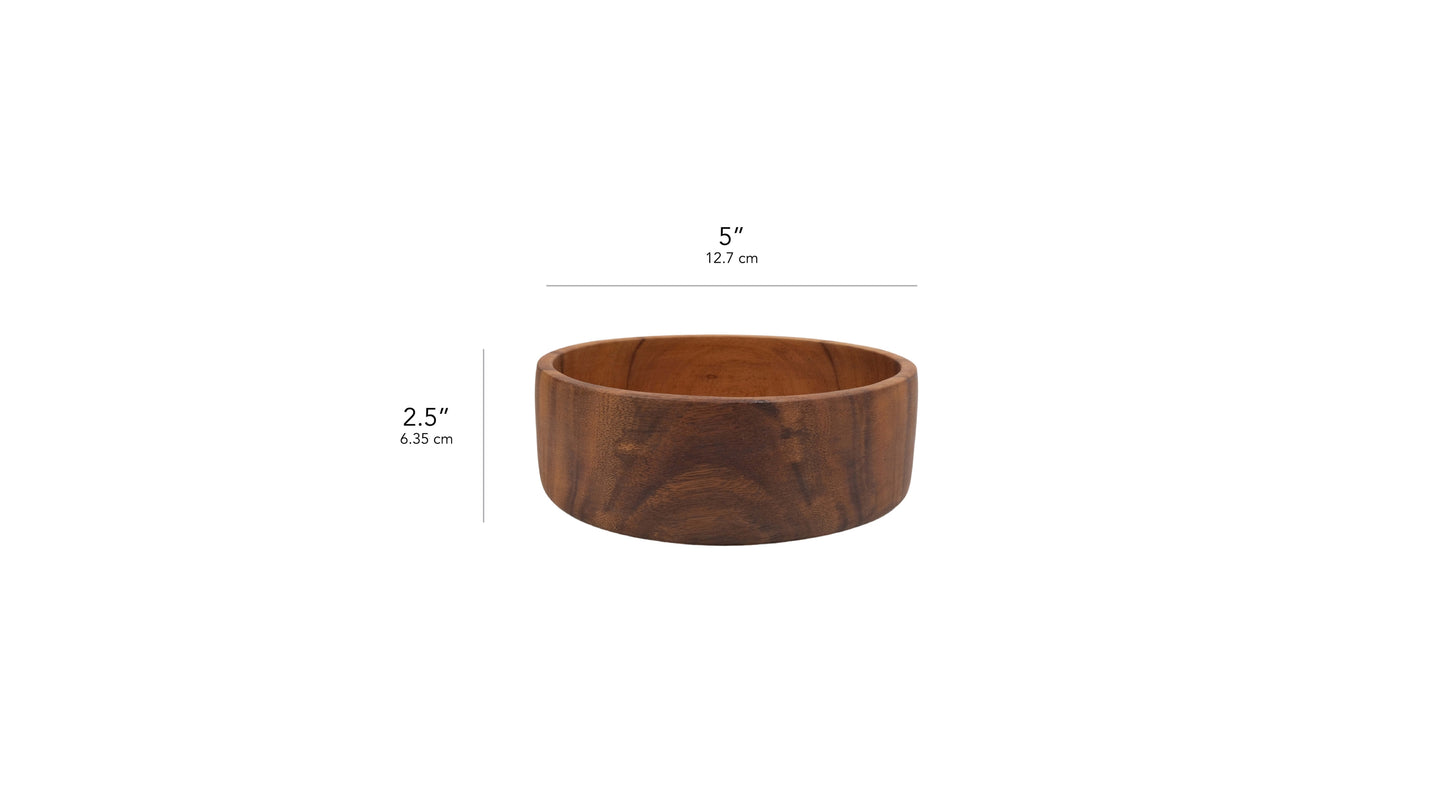 Wooden Straight Round Bowl