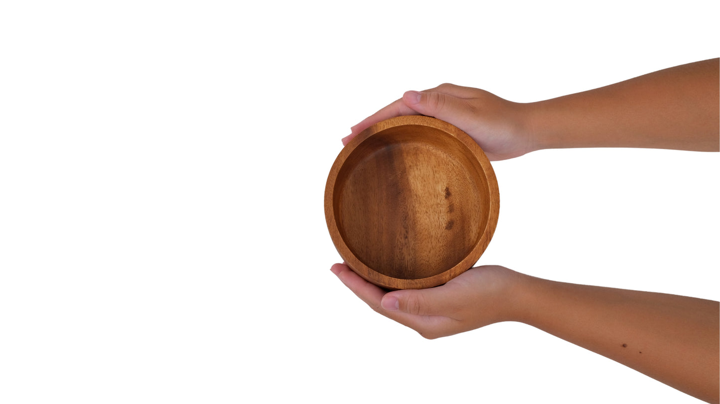 Wooden Straight Round Bowl