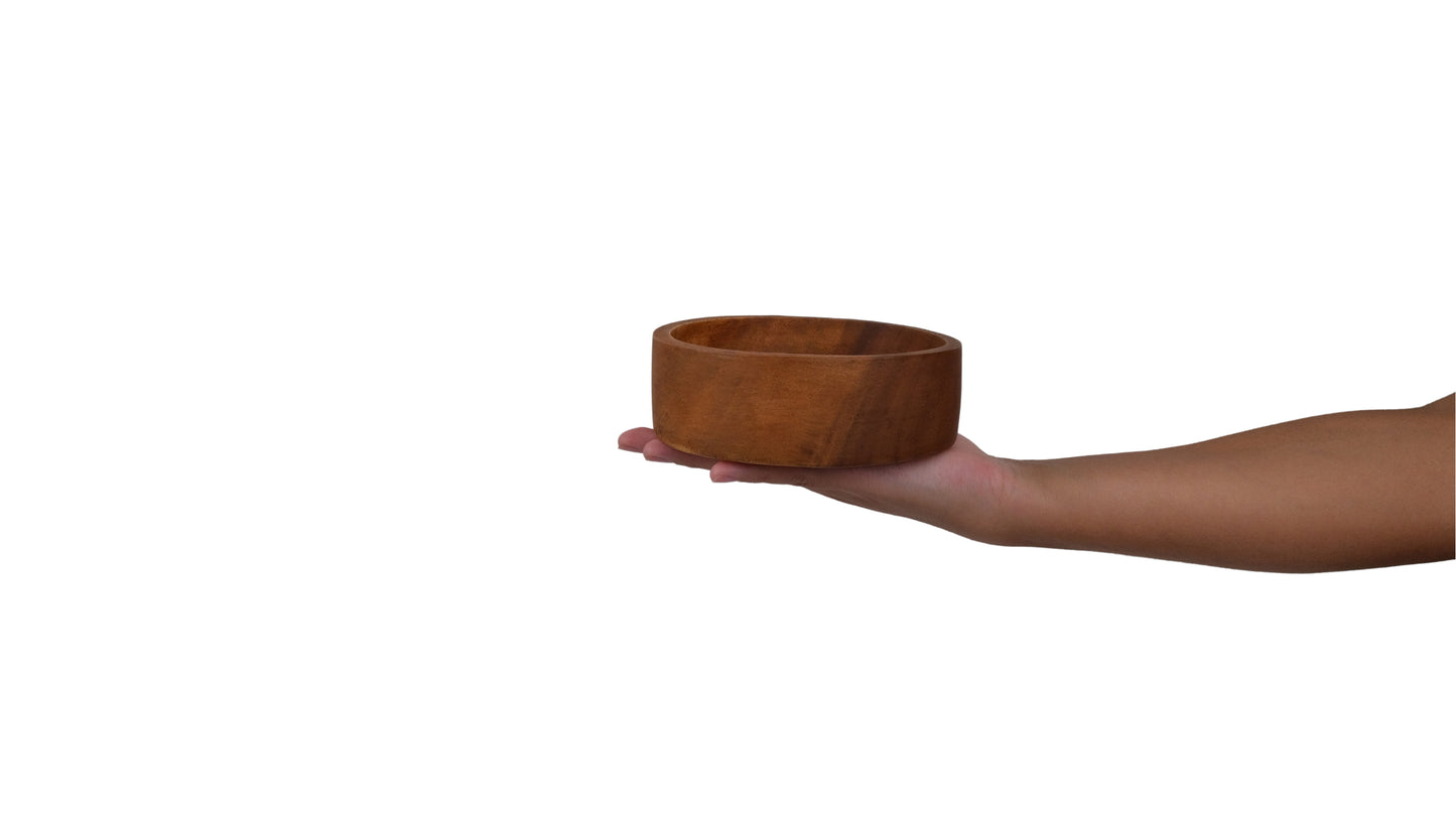 Wooden Straight Round Bowl