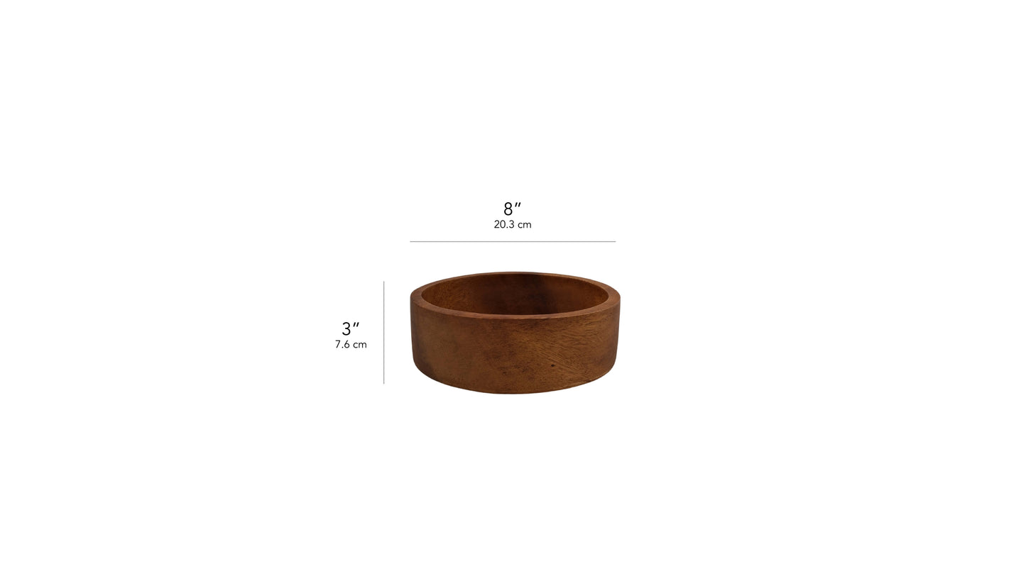 Wooden Straight Round Bowl