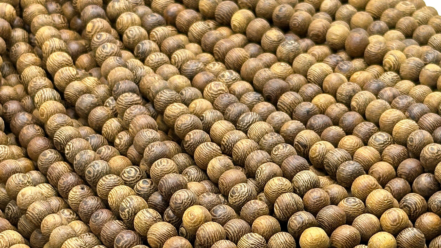 Unpolished - Robles Wood Beads – 16″ Strand