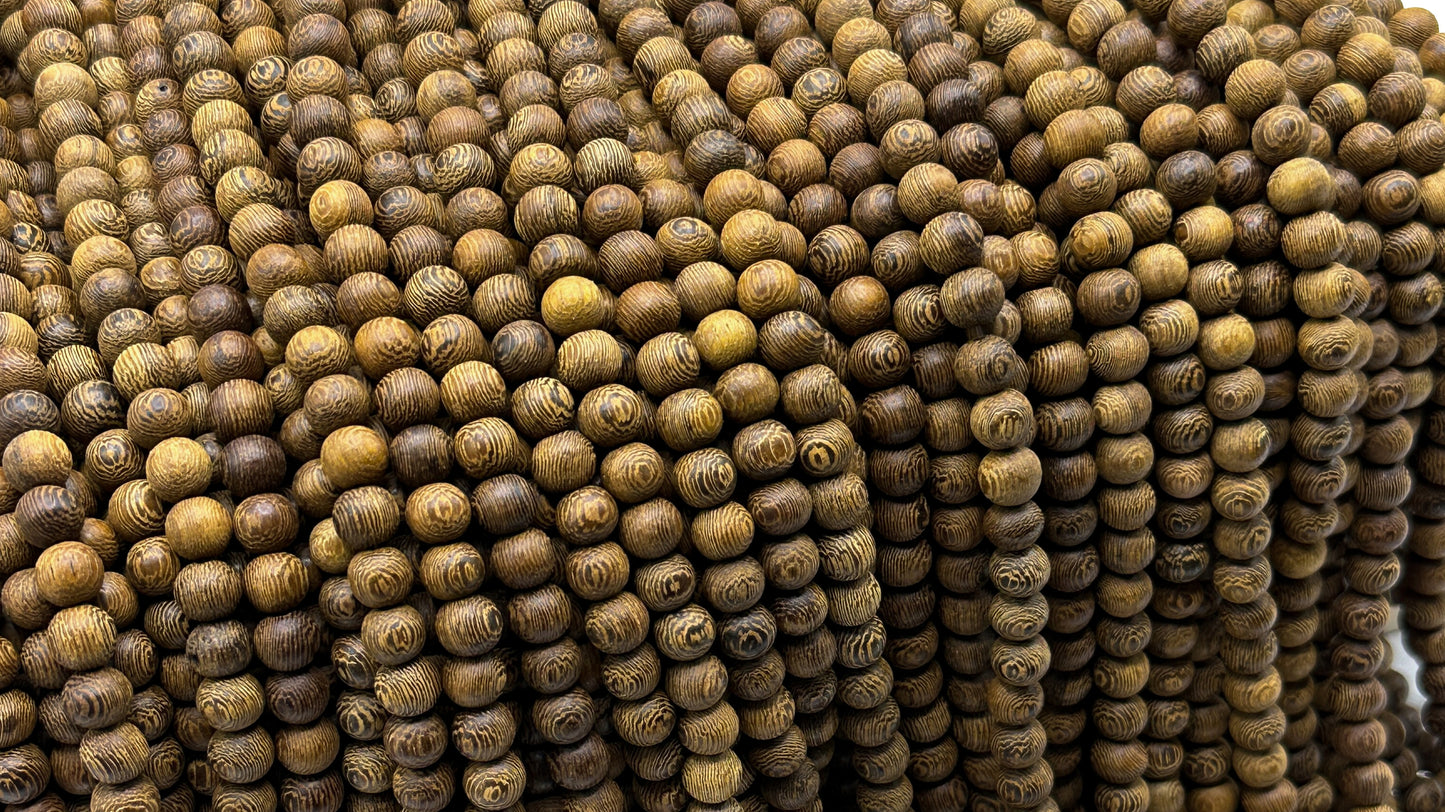 Unpolished - Robles Wood Beads – 16″ Strand