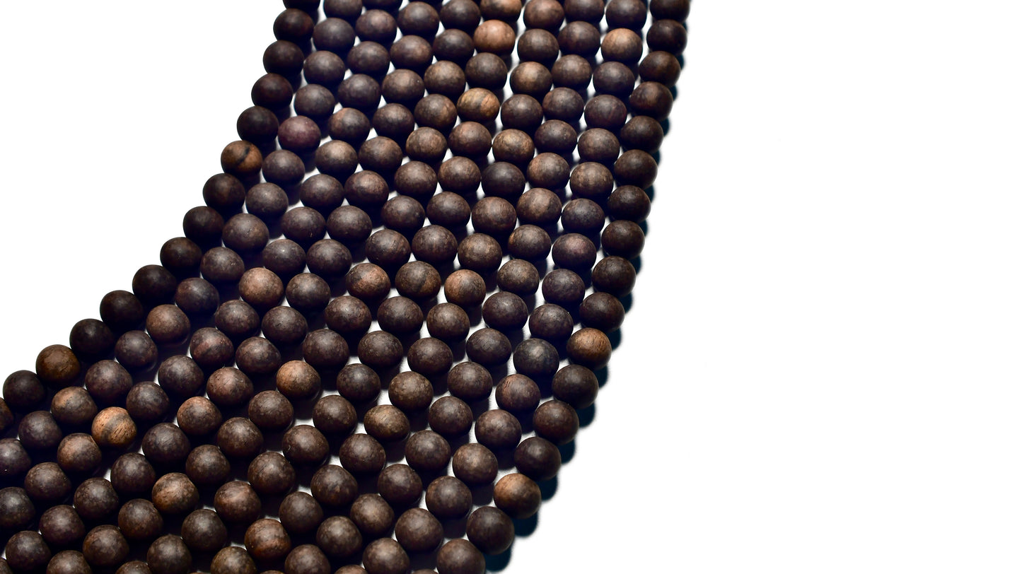 Unpolished - Tiger Ebony/Kamagong Wood Beads – 16″ Strand