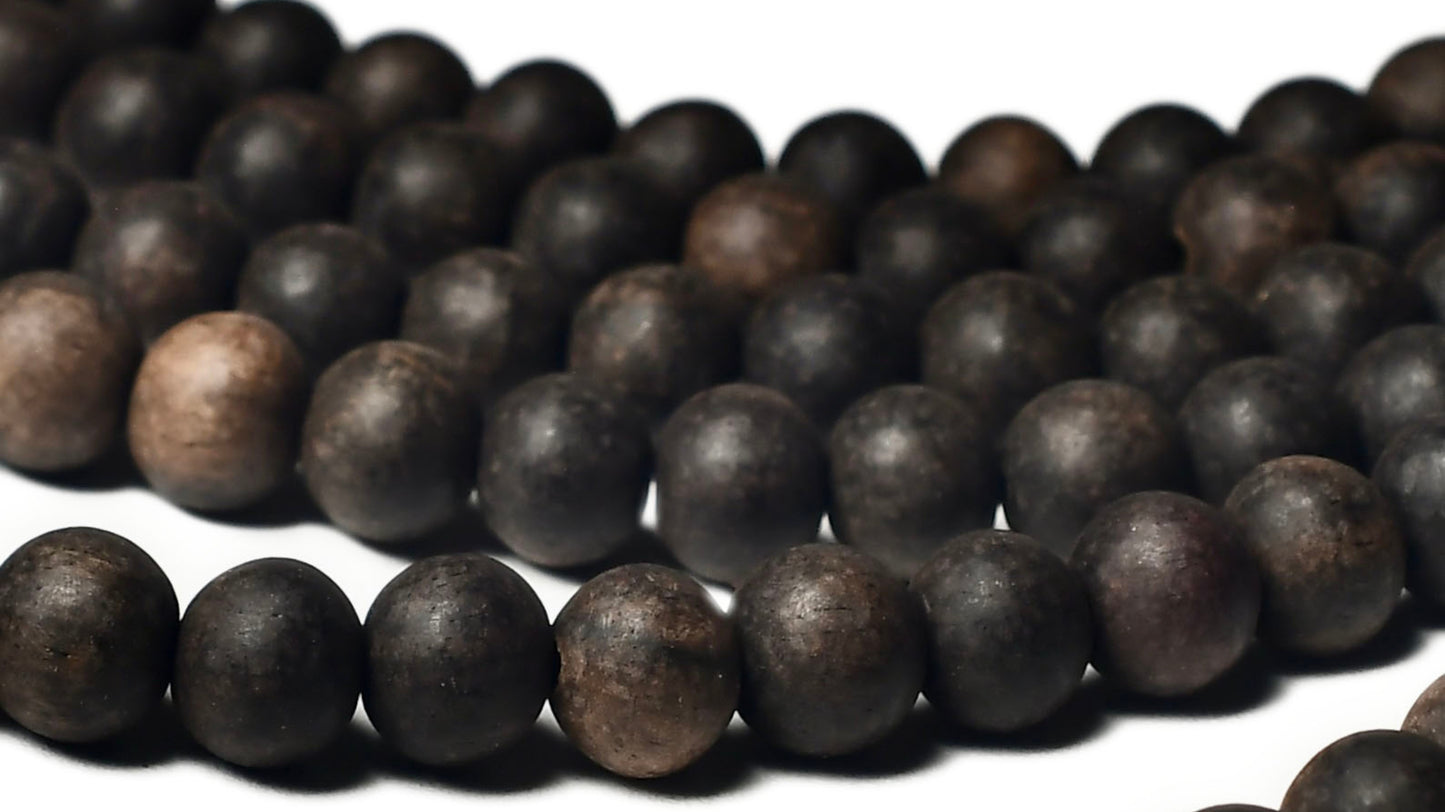 Unpolished - Tiger Ebony/Kamagong Wood Beads – 16″ Strand