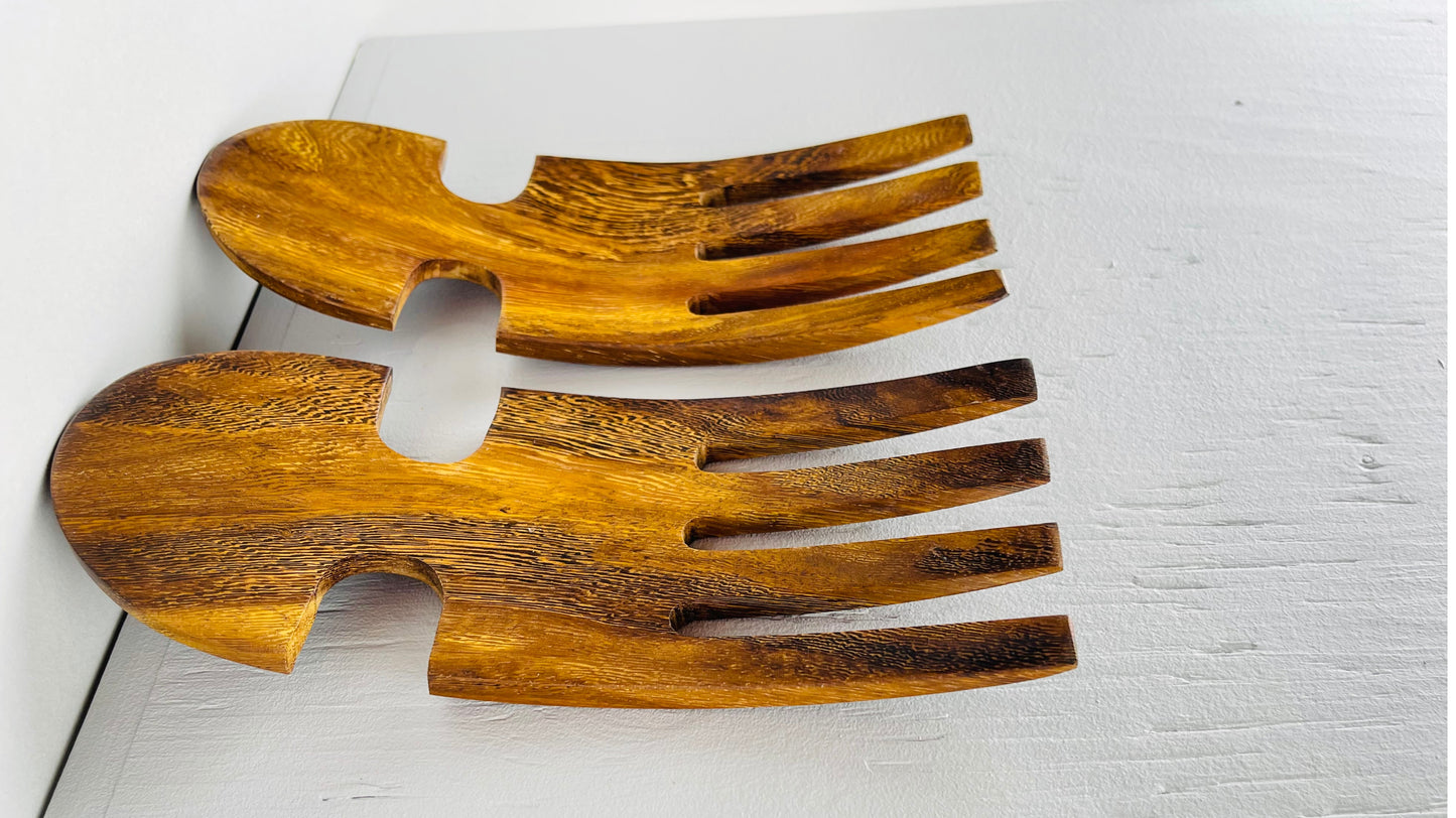 Wooden Salad Tosser Set