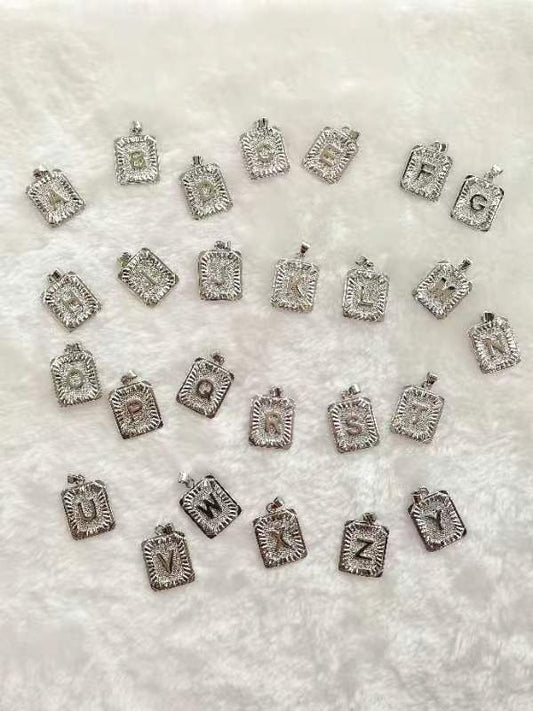 Letter Charm 9 - Silver Pendant Letters